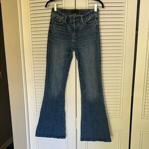 Women's Buckle Black Flared Jeans